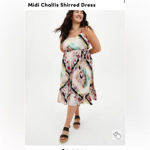 Torrid size 2 Midi Challis Shirred Dress